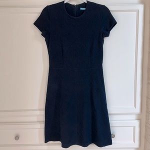 J. McLaughlin navy jacquard dresss size small GUC